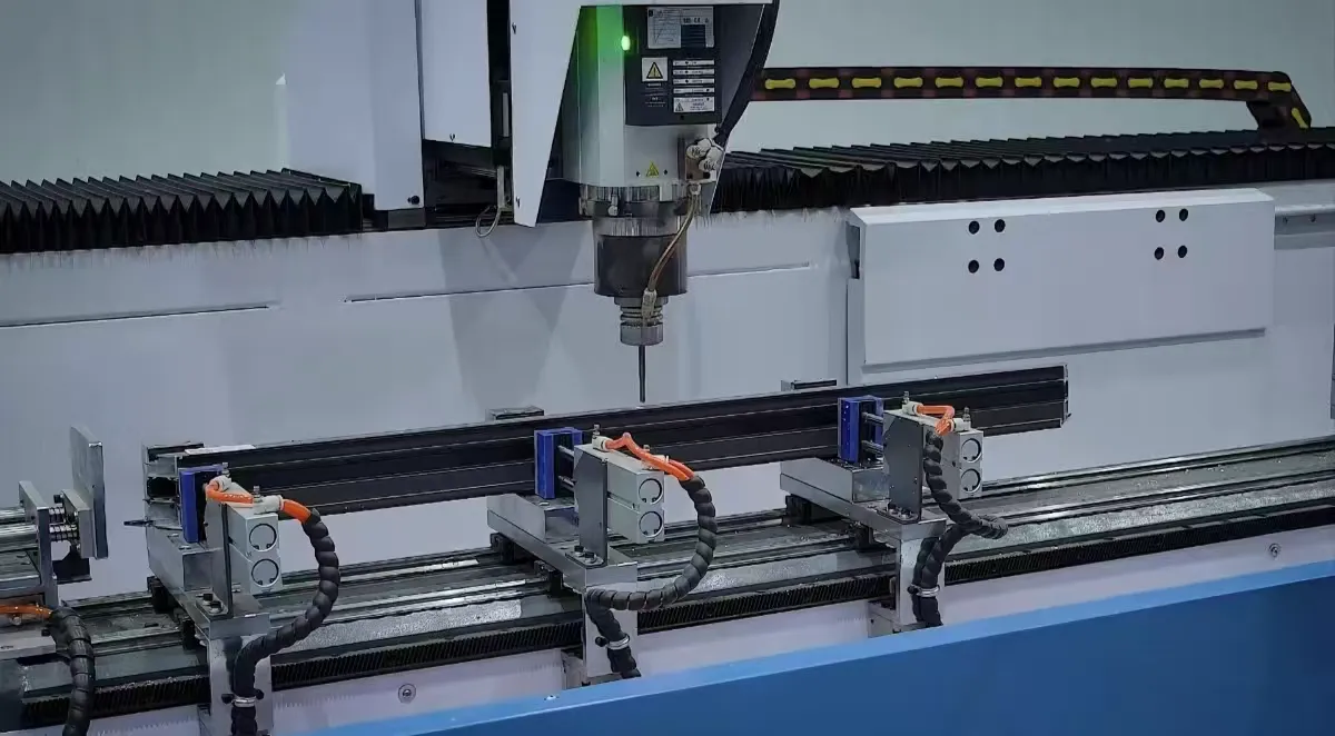 CNC window profile machining station