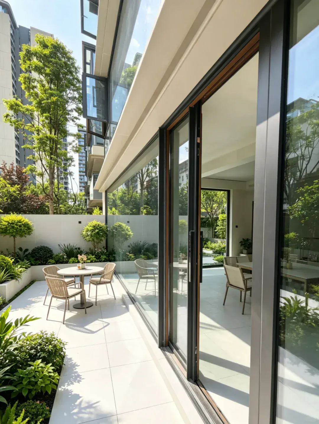 Large-format sliding door